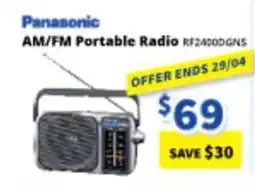 Bi-Rite Panasonic AM/FM Portable Radio RF2400DGNS OFFER ENDS 29/04 offer