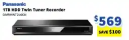 Bi-Rite Panasonic 1TB HDD Twin Tuner Recorder DMRHWT260GN offer