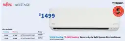 Bi-Rite 2.5kW Cooling/3.2kW Heating Reverse Cycle Split System Air Conditioner offer