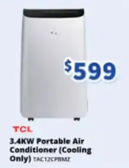 Bi-Rite TCL 3.4KW Portable Air Conditioner (Cooling Only) TAC12CPBMZ offer