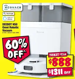 JB Hi-Fi DEEBOT N50 Omni Robotic Vacuum offer