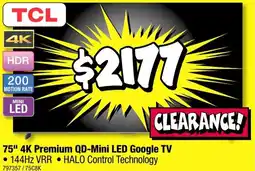 JB Hi-Fi 75" 4K Premium QD-Mini LED Google TV offer