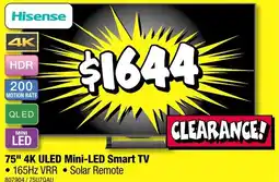 JB Hi-Fi 75" 4K ULED Mini-LED Smart TV offer