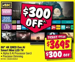 JB Hi-Fi 86" 4K QNED Evo Al Smart Mini LED TV offer