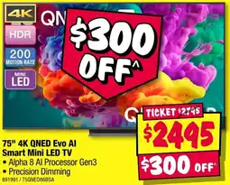 JB Hi-Fi 75" 4K QNED Evo Al Smart Mini LED TV offer