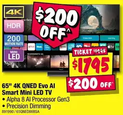JB Hi-Fi 65" 4K QNED Evo Al Smart Mini LED TV offer