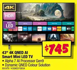 JB Hi-Fi 43" 4K QNED AI Smart Mini LED TV offer