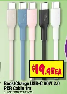 JB Hi-Fi BoostCharge USB-C 60W 2.0 PCR Cable 1m offer