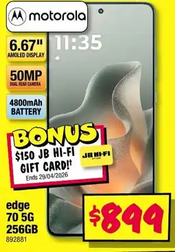 JB Hi-Fi edge 70 5g 256gb offer