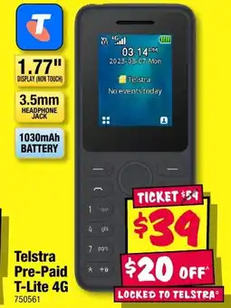 JB Hi-Fi Telstra Pre-Paid T-Lite 4G offer