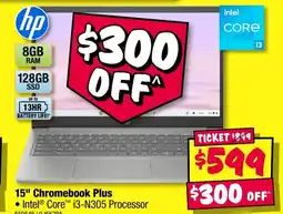 JB Hi-Fi hp 15" Chromebook Plus offer