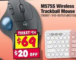 JB Hi-Fi M575S Wireless Trackball Mouse offer