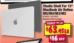 JB Hi-Fi Studio Shell For 13" MacBook Air Retina M5/M4/M3/M2 offer