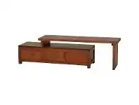 LivingStyles Paris Solid Mahogany Timber 3 Drawer 150cm Extendable TV Unit - Light Pecan offer