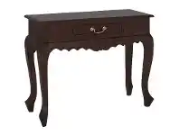 LivingStyles Queen Ann Nouveau Mahogany Timber Console Table, 90cm, Chocolate offer