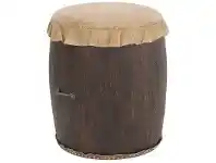 LivingStyles Alamein Cow Hide and Wood Drum Stool offer