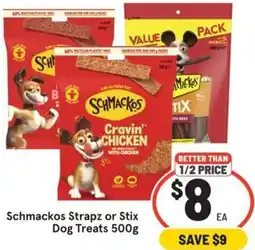 IGA Schmackos Strapz or Stix Dog Treats offer