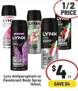 IGA Lynx Antiperspirant or Deodorant Body Spray offer