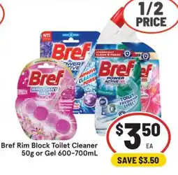 IGA Bref Rim Block Toilet Cleaner 50g or Gel offer