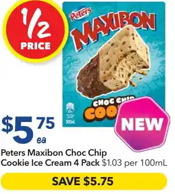 Ritchies Peters Maxibon Choc Chip Cookie Ice Cream offer