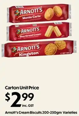 Campbells Wholesale Arnott's Cream Biscuits offer