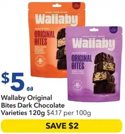 Ritchies Wallaby Original Bites Dark Chocolate Varieties offer