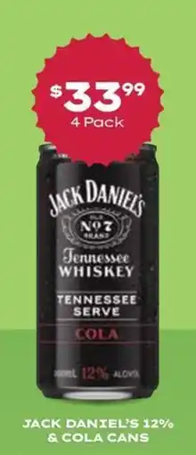 Thirsty Camel Jack daniel's 12% & cola cans offer