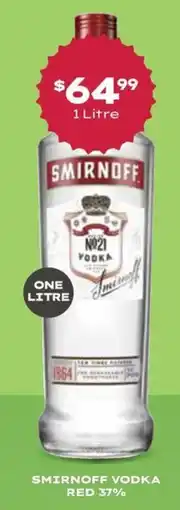 Thirsty Camel Smirnoff vodka red 37% offer