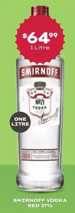 Smirnoff vodka red 37%