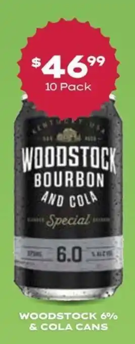 Woodstock 6% & cola cans