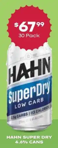 Thirsty Camel Hahn super dry 4.6% cans offer