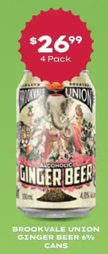 Thirsty Camel Brookvale union ginger beer 6% cans offer