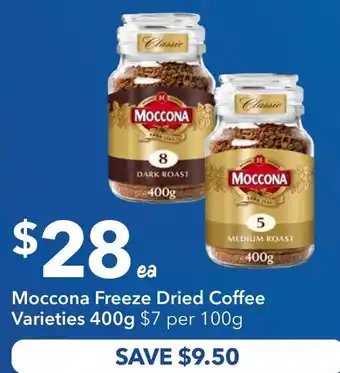 Ritchies Moccona Freeze Dried Coffee Varieties offer