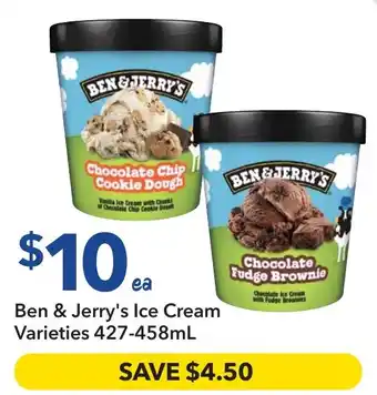 Ritchies Ben & Jerry's Ice Cream Varieties offer