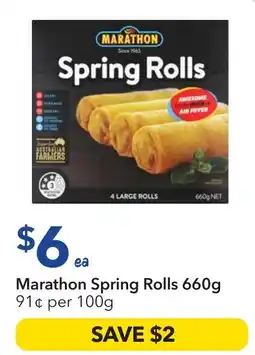 Ritchies Marathon Spring Rolls offer
