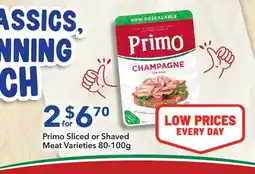 Ritchies Primo Sliced or Shaved Meat Varieties offer