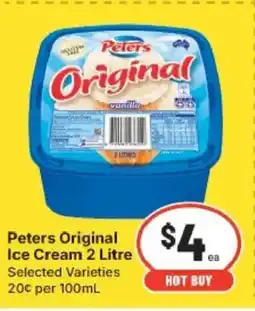 IGA Peters Original Ice Cream Selected Varieties offer