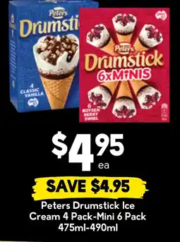 Drakes Peters Drumstick Ice Cream 4 Pack-Mini 6 Pack offer
