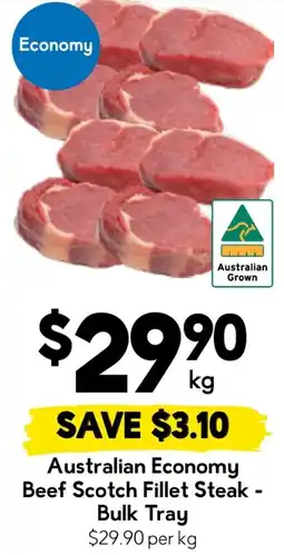 Drakes Australian Economy Beef Scotch Fillet Steak - Bulk Tray offer