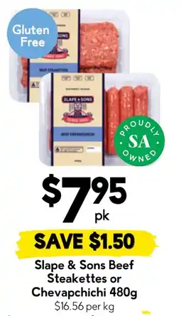 Drakes Slape & Sons Beef Steakettes or Chevapchichi offer