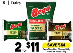 Drakes Bega Shredded Cheese , Block or Slices offer
