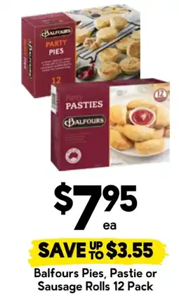 Drakes Balfours Pies, Pastie or Sausage Rolls 12 Pack offer