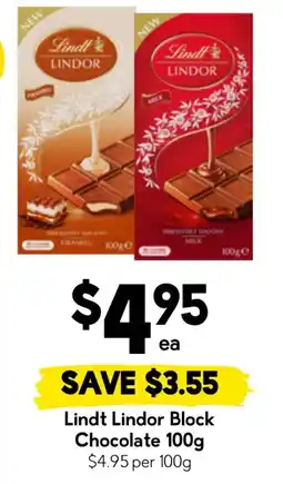 Drakes Lindt Lindor Block Chocolate offer