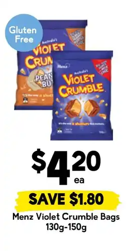 Drakes Menz Violet Crumble Bags offer