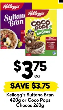 Drakes Kellogg's Sultana Bran or Coco Pops Chocos offer
