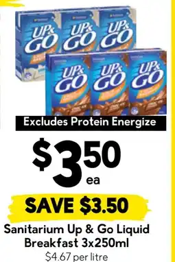 Drakes Sanitarium Up & Go Liquid Breakfast offer