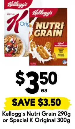 Drakes Kellogg's Nutri Grain or Special K Original offer