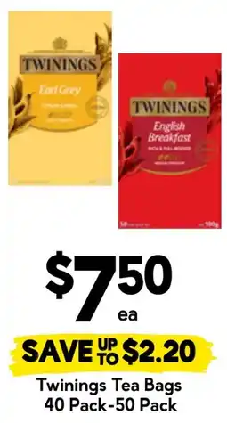 Drakes Twinings Tea Bags 40 Pack-50 Pack offer