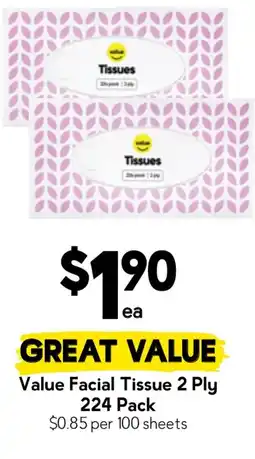 Drakes Value Facial Tissue 2 Ply 224 Pack offer