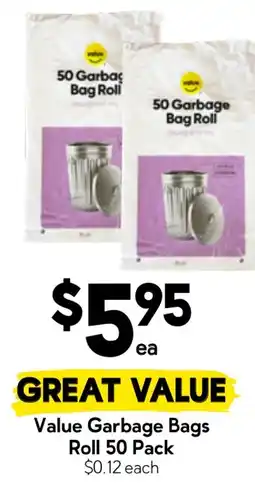Drakes Value Garbage Bags Roll 50 Pack offer